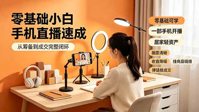 (19231期)零基础小白手机直播速成,从筹备到成交完整闭环,适配苹果安卓系统,解决杂音卡顿留人难问题 (19231期)零基础小白手机直播速成,从筹备到成交完整闭环,适配苹果安卓系统,解决杂音卡顿留人难问题