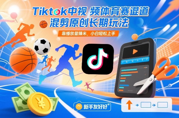 Tiktok中视频体育赛道混剪原创长期玩法，靠播放量賺米，小白轻松上手 - 佳梦网创 - 网创副业项目资源站-佳梦网创 - 网创副业项目资源站