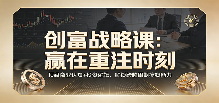 《创富战略课：赢在重注时刻》顶级商业认知+投资逻辑，解锁跨越周期搞钱能力 - 佳梦网创 - 网创副业项目资源站-佳梦网创 - 网创副业项目资源站