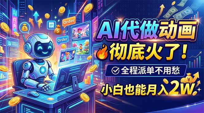 (19828期)AI代做动画,彻底火了!全程派单不用愁,小白也能月入2W-佳梦网创 - 网创副业项目资源站