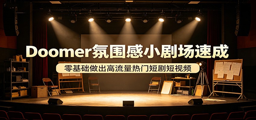 Doomer氛围感小剧场速成，零基础做出高流量热门短剧短视频-佳梦网创 - 网创副业项目资源站
