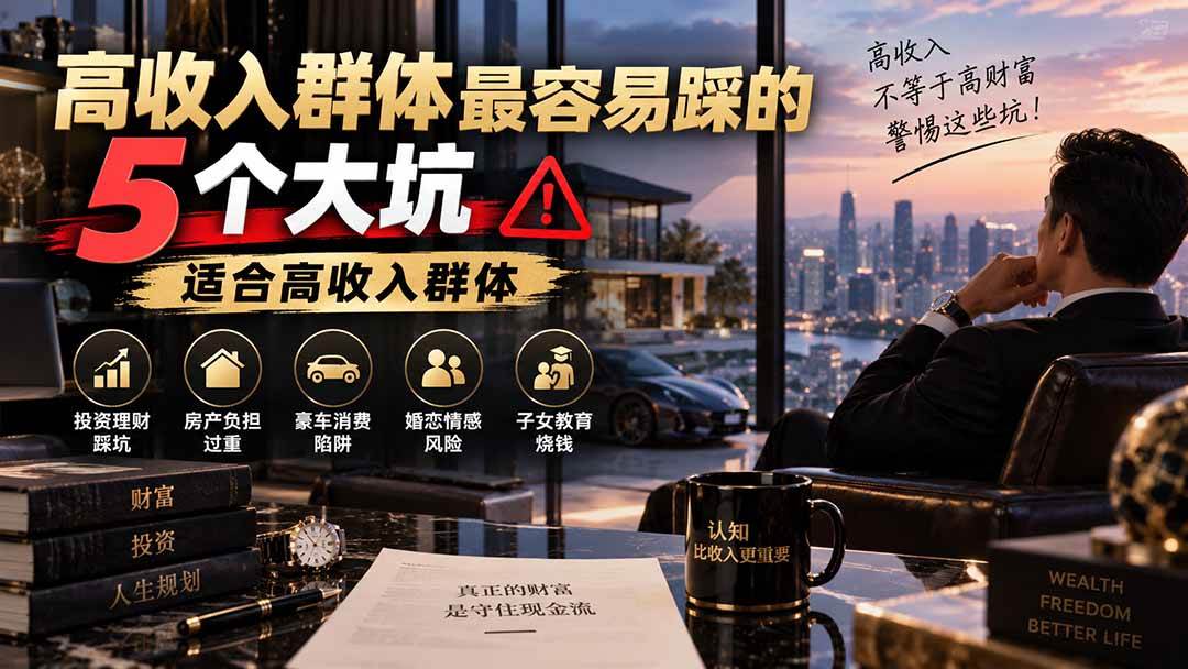 (20289期)付费文章:高收入群体最容易踩的5个大坑,适合高收入群体-佳梦网创 - 网创副业项目资源站