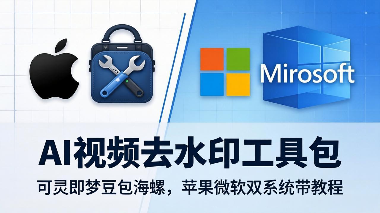 AI视频去水印工具包:可灵即梦豆包海螺,苹果微软双系统带教程-佳梦网创 - 网创副业项目资源站