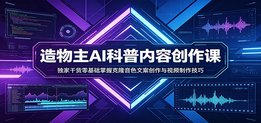 AI科普内容创作课：独家干货零基础掌握克隆音色文案创作与视频制作技巧 - 佳梦网创 - 网创副业项目资源站-佳梦网创 - 网创副业项目资源站