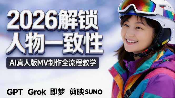 2026独创解锁人物一致性：AI真人版MV制作，不讲空话，不拼概念，全流程实操 - 佳梦网创 - 网创副业项目资源站-佳梦网创 - 网创副业项目资源站