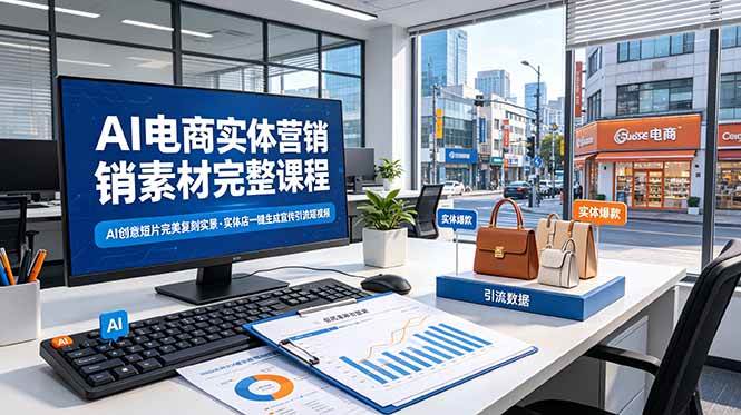 (19076期)AI电商实体营销素材完整课程,AI创意短片完美复刻实景,实体店一键生成宣传引流短视频 (19076期)AI电商实体营销素材完整课程,AI创意短片完美复刻实景,实体店一键生成宣传引流短视频