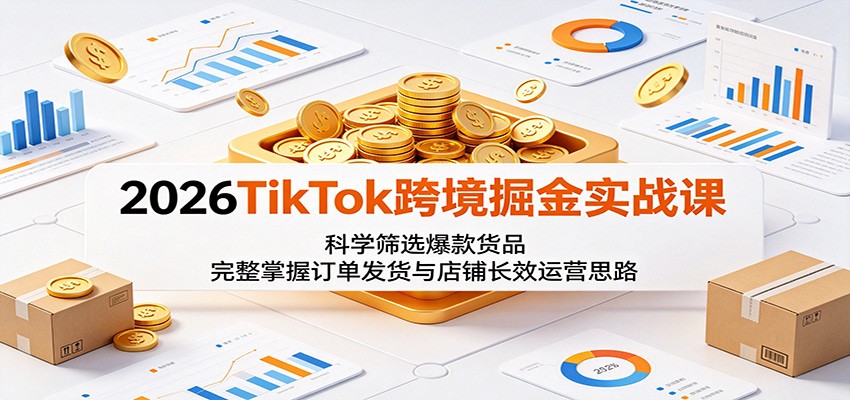 2026TikTok跨境掘金实战课：科学筛选爆款货品，完整掌握订单发货与店铺长效运营思路 - 佳梦网创 - 网创副业项目资源站-佳梦网创 - 网创副业项目资源站