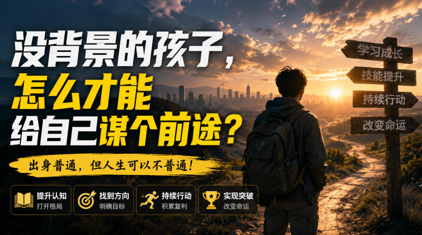 付费文章:没背景的孩子,怎么才能给自己谋个前途?-佳梦网创 - 网创副业项目资源站