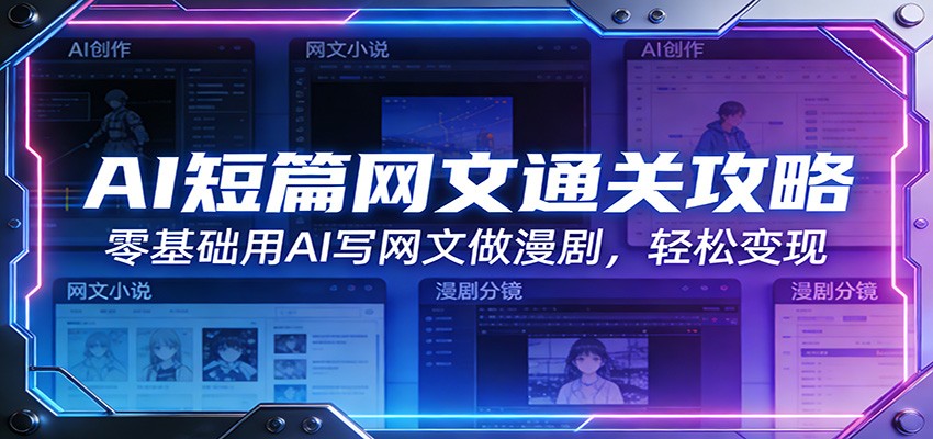 AI短篇网文通关攻略：零基础用AI写网文做漫剧，轻松变现 - 佳梦网创 - 网创副业项目资源站-佳梦网创 - 网创副业项目资源站