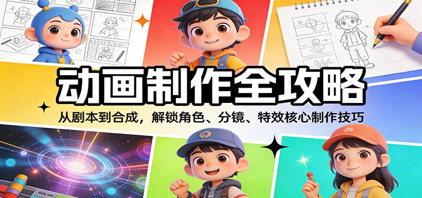 动画制作全攻略：从剧本到合成，解锁角色、分镜、特效核心制作技巧 - 佳梦网创 - 网创副业项目资源站-佳梦网创 - 网创副业项目资源站
