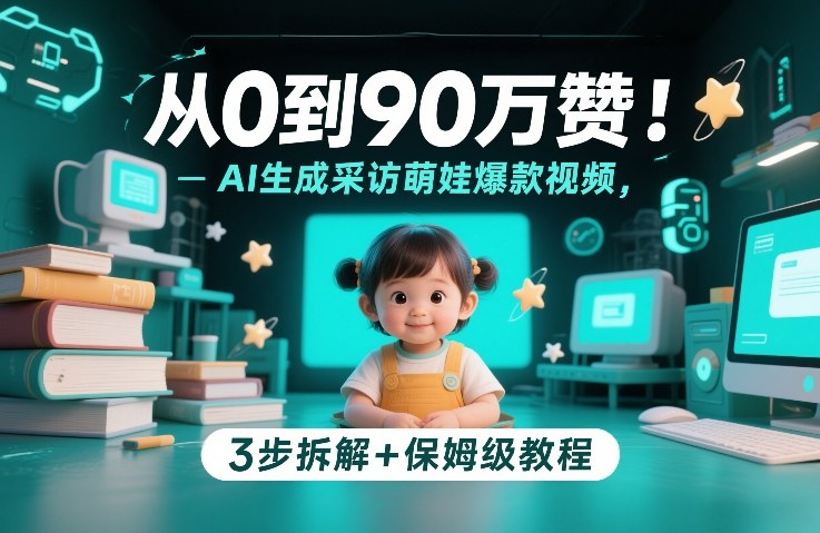 从0到90万赞:AI生成采访萌娃爆款视频,3步拆解+保姆级教程-佳梦网创 - 网创副业项目资源站