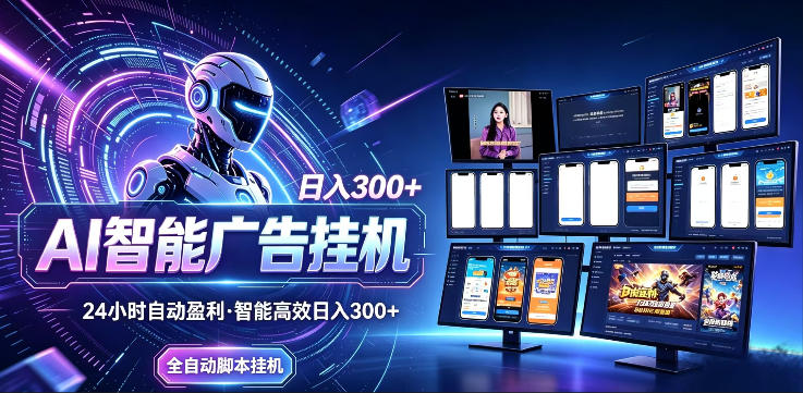AI智能广告挂G项目，无需人工，单机稳定日入200+，可矩阵放大，24小时不间断刷广告賺收益【揭秘】 - 佳梦网创 - 网创副业项目资源站-佳梦网创 - 网创副业项目资源站