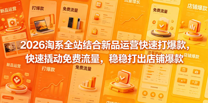 2026淘系全站结合新品运营快速打爆款，快速撬动免费流量，稳稳打出店铺爆款（更新5月12日） - 佳梦网创 - 网创副业项目资源站-佳梦网创 - 网创副业项目资源站