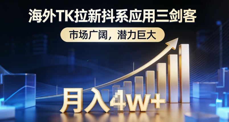 海外TK拉新抖系应用三剑客，市场广阔，潜力巨大，月入1w+ - 佳梦网创 - 网创副业项目资源站-佳梦网创 - 网创副业项目资源站