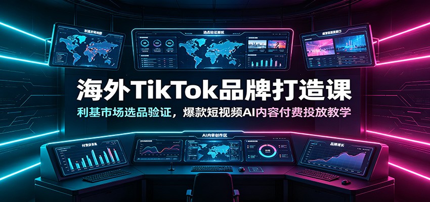 海外TikTok品牌打造课：利基市场选品验证，爆款短视频AI内容付费投放教学 - 佳梦网创 - 网创副业项目资源站-佳梦网创 - 网创副业项目资源站