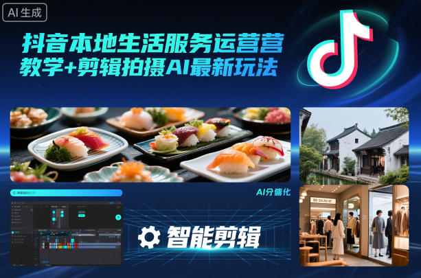 抖音本地生活服务运营教学+剪辑拍摄AI最新玩法 - 佳梦网创 - 网创副业项目资源站-佳梦网创 - 网创副业项目资源站