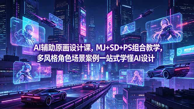 (18731期)AI辅助原画设计课,MJ+SD+PS组合教学,多风格角色场景案例一站式学懂AI设计 (18731期)AI辅助原画设计课,MJ+SD+PS组合教学,多风格角色场景案例一站式学懂AI设计