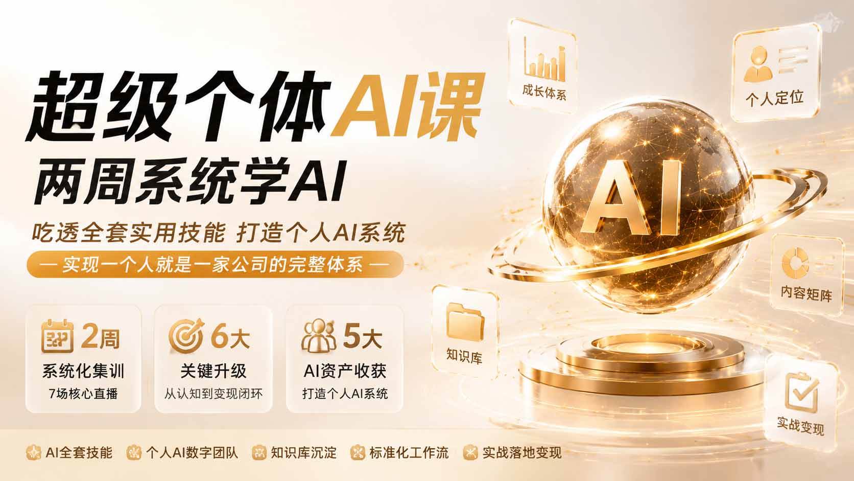 (19827期)超级个体AI课两周系统学AI;吃透全套实用技能打造个人AI系统,实现一个人就是一家公司的完整体系-佳梦网创 - 网创副业项目资源站