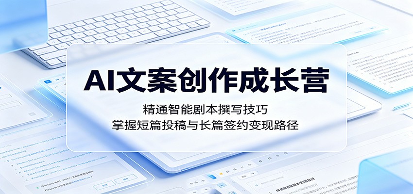 AI文案创作成长营：精通智能剧本撰写技巧，掌握短篇投稿与长篇签约变现路径 - 佳梦网创 - 网创副业项目资源站-佳梦网创 - 网创副业项目资源站