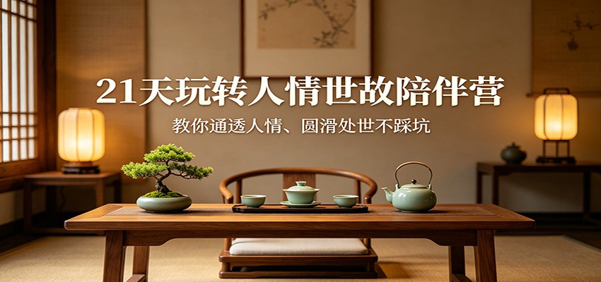 21天玩转人情世故陪伴营：教你通透人情、圆滑处世不踩坑 - 佳梦网创 - 网创副业项目资源站-佳梦网创 - 网创副业项目资源站
