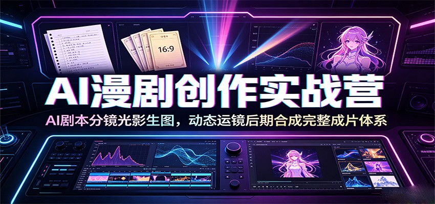 AI漫剧创作实战营:AI剧本分镜光影生图,动态运镜后期合成完整成片体系 AI漫剧创作实战营:AI剧本分镜光影生图,动态运镜后期合成完整成片体系