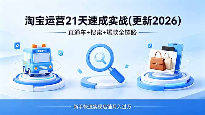 淘宝运营21天速成实战(更新4月 - 佳梦网创 - 网创副业项目资源站-佳梦网创 - 网创副业项目资源站
