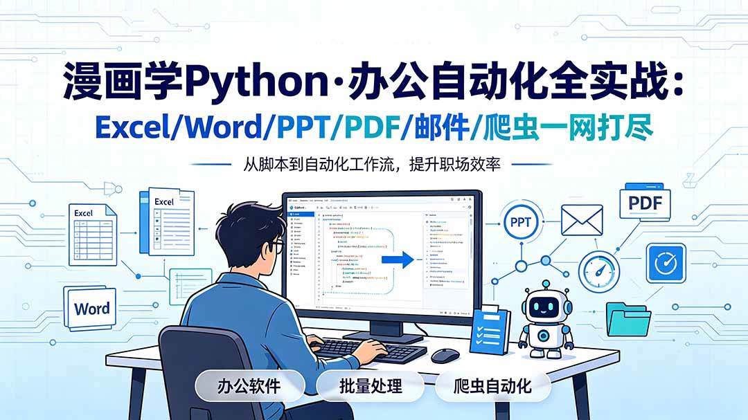 (19270期)漫画学Python·办公自动化全实战:Excel/Word/PPT/PDF/邮件/爬虫一网打尽-佳梦网创 - 网创副业项目资源站
