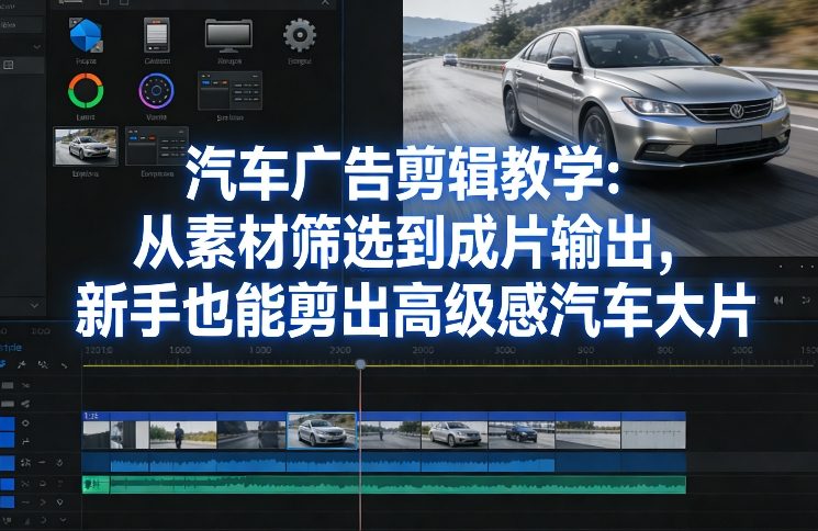 汽车广告剪辑教学：从素材筛选到成片输出，新手也能剪出高级感汽车大片-佳梦网创 - 网创副业项目资源站