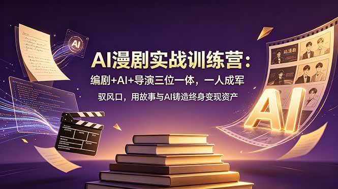 (19032期)AI漫剧实战训练营:编剧+AI+导演三位一体,一人成军 驭风口,用故事与AI铸造终身变现资产 (19032期)AI漫剧实战训练营:编剧+AI+导演三位一体,一人成军 驭风口,用故事与AI铸造终身变现资产