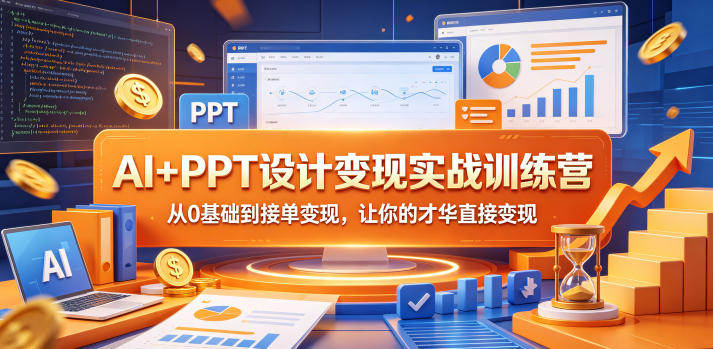 AI+PPT设计变现实战训练营，从0基础到接单变现，让你的才华直接变现 - 佳梦网创 - 网创副业项目资源站-佳梦网创 - 网创副业项目资源站