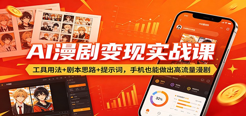 AI漫剧变现实战课：工具用法+剧本思路+提示词，手机也能做出高流量漫剧 - 佳梦网创 - 网创副业项目资源站-佳梦网创 - 网创副业项目资源站