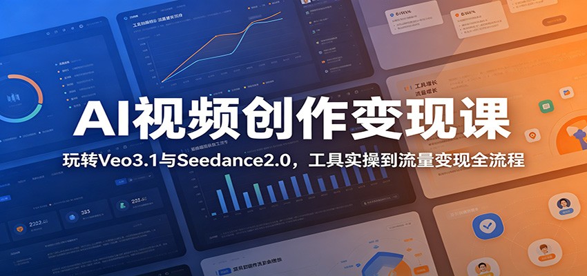 AI视频创作变现课:玩转Veo3.1与Seedance2.0,工具实操到流量变现全流程 AI视频创作变现课:玩转Veo3.1与Seedance2.0,工具实操到流量变现全流程