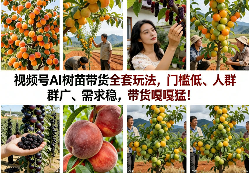 视频号AI树苗带货全套玩法，门槛低、人群广、需求稳，带货嘎嘎猛！（更新0426）-佳梦网创 - 网创副业项目资源站