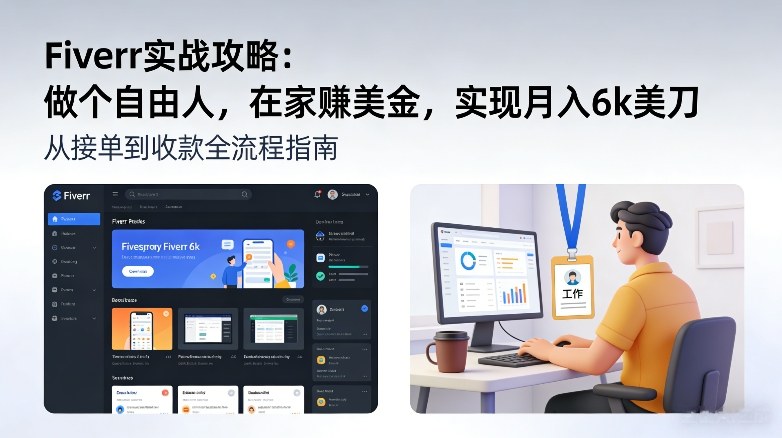 Fiverr实战攻略，做个自由人，在家賺美金，实现月入6k美刀 - 佳梦网创 - 网创副业项目资源站-佳梦网创 - 网创副业项目资源站