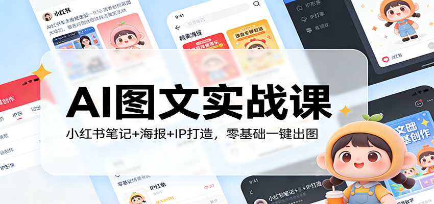 AI图文实战课：小红书笔记+海报+IP打造，零基础一键出图 - 佳梦网创 - 网创副业项目资源站-佳梦网创 - 网创副业项目资源站