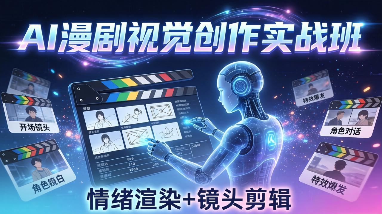 AI漫剧视觉导演思维实战班，从脚本到成片全掌握，分镜设计情绪渲染一站学会 - 佳梦网创 - 网创副业项目资源站-佳梦网创 - 网创副业项目资源站