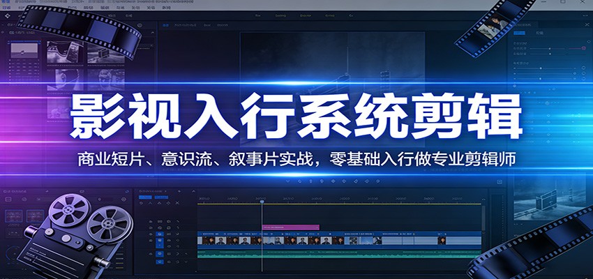影视系统剪辑，商业短片、意识流、叙事片实战，零基础入行做专业剪辑师 - 佳梦网创 - 网创副业项目资源站-佳梦网创 - 网创副业项目资源站
