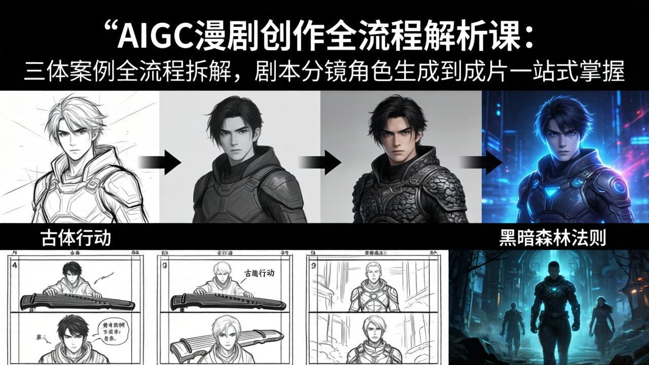 AIGC漫剧创作全流程解析课：三体案例全流程拆解，剧本分镜角色生成到成片一站式掌握-佳梦网创 - 网创副业项目资源站