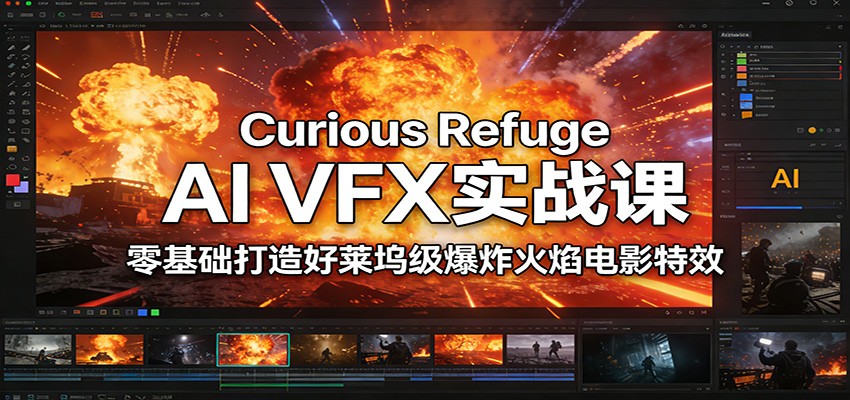 Curious Refuge AI VFX实战课，零基础打造好莱坞级爆炸火焰电影特效 - 佳梦网创 - 网创副业项目资源站-佳梦网创 - 网创副业项目资源站