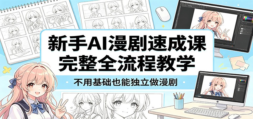 新手AI漫剧速成课：完整全流程教学，不用基础也能独立做漫剧 - 佳梦网创 - 网创副业项目资源站-佳梦网创 - 网创副业项目资源站
