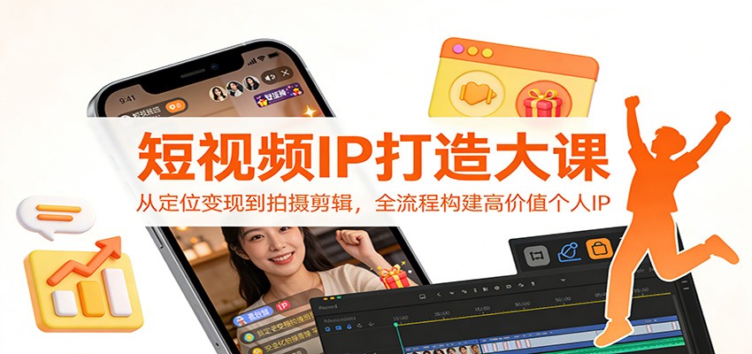 短视频IP打造大课：从定位变现到拍摄剪辑，全流程构建高价值个人IP - 佳梦网创 - 网创副业项目资源站-佳梦网创 - 网创副业项目资源站