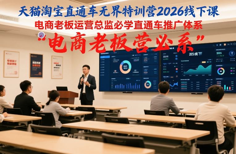 天猫淘宝直通车无界特训营2026线下课,电商老板运营总监必学直通车推广体系-佳梦网创 - 网创副业项目资源站