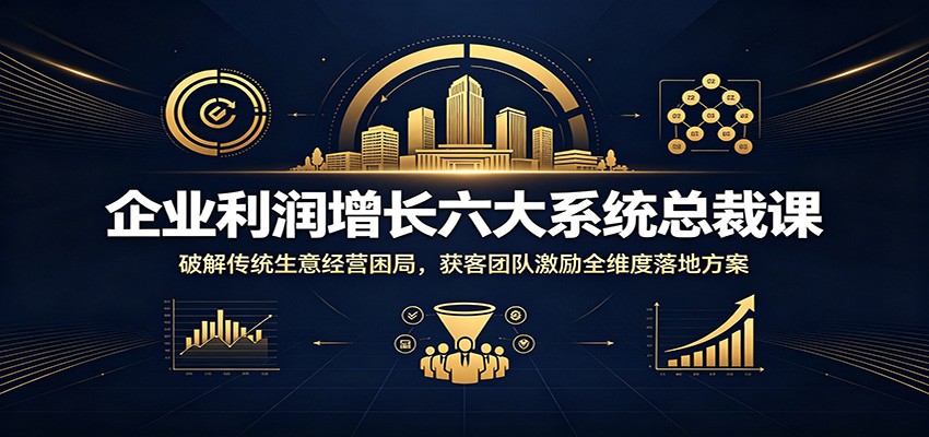 企业利润增长六大系统总裁课：破解传统生意经营困局，获客团队激励全维度落地方案 - 佳梦网创 - 网创副业项目资源站-佳梦网创 - 网创副业项目资源站