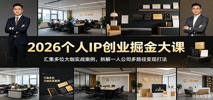 2026个人IP创业掘金大课：汇集多位大咖实战案例，拆解一人公司多路径变现打法 - 佳梦网创 - 网创副业项目资源站-佳梦网创 - 网创副业项目资源站