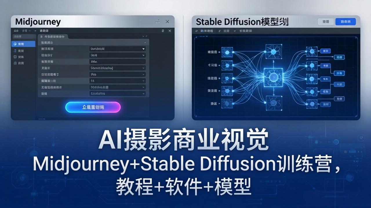 AI摄影商业视觉Midjourney+Stable Diffusion训练营，教程+软件+模型 - 佳梦网创 - 网创副业项目资源站-佳梦网创 - 网创副业项目资源站