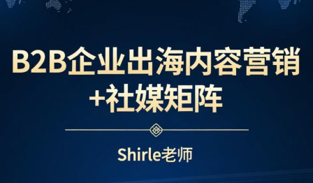 shirle老师·B2B企业出海内容营销+社媒矩阵 - 佳梦网创 - 网创副业项目资源站-佳梦网创 - 网创副业项目资源站