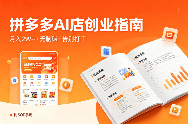 开一家拼多多AI店，月入2W+，无脑賺，告别打工，附SOP手册 - 佳梦网创 - 网创副业项目资源站-佳梦网创 - 网创副业项目资源站