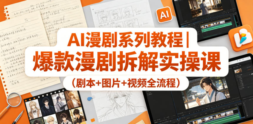 AI漫剧系列教程|爆款漫剧拆解实操课(剧本+图片+视频全流程)-佳梦网创 - 网创副业项目资源站