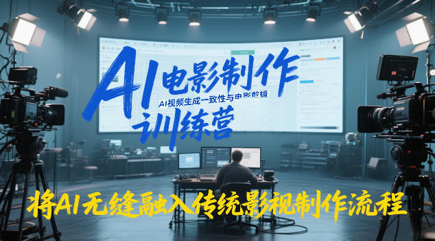 AI电影制作训练营,掌握AI视频生成一致性与电影剪辑,将AI无缝融入传统影视制作流程