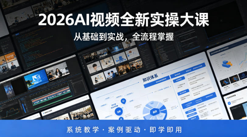 2026AI视频全新实操大课，从基础到实战，全流程掌握，系统教学·案例驱动·即学即用 - 佳梦网创 - 网创副业项目资源站-佳梦网创 - 网创副业项目资源站